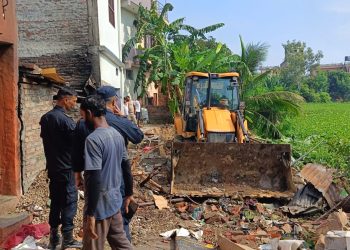 जनकपुरमा अतिक्रमित जग्गा खाली गराईदै