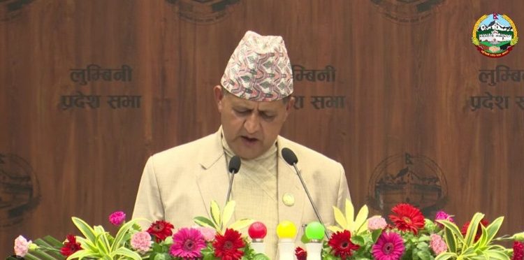 लुम्बिनीका मुख्यमन्त्री आचार्यले विश्वासको मत लिदैँ