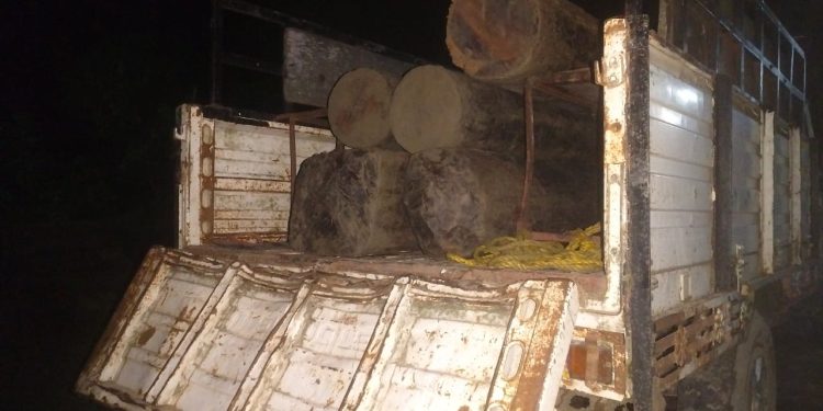 रातको अँध्यारोमा लालबकैया खोलाबाट काठ तस्करीको प्रयास, २७ क्युबिक फिट साल बरामद