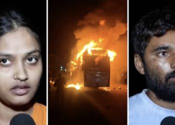 भारतकाे ग्रेटर नोएडामा स्लीपर बस आगलागी, नौजनाको मृत्यु