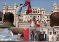 जानकी मन्दिर परिसरको जीर्ण फाउन्टेन हटाएर राखियो राष्ट्रिय झण्डा